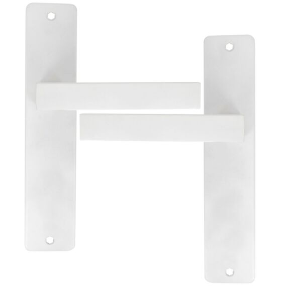 2 poignées de porte Béa entraxe 195 sans trou aluminium blanc mat - INVENTIV