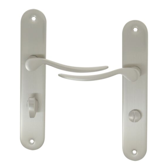 2 poignées de porte Ezia entraxe 195 conda alu/acier nickel mat - INVENTIV