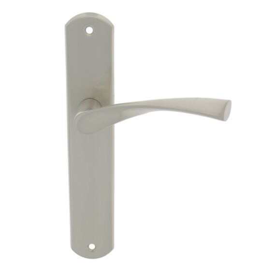 2 poignées de porte Leon entraxe 195 sans trou alu/acier nickel mat - INVENTIV