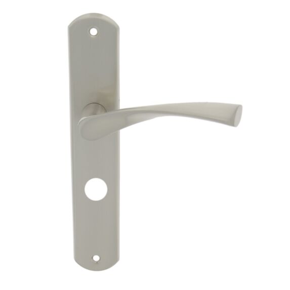 2 poignées de porte Leon entraxe 195 conda alu/acier nickel mat - INVENTIV