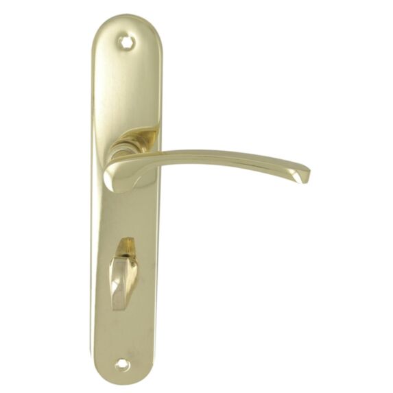 2 poignées de porte Nour entraxe 195 conda alu/acier laiton poli - INVENTIV