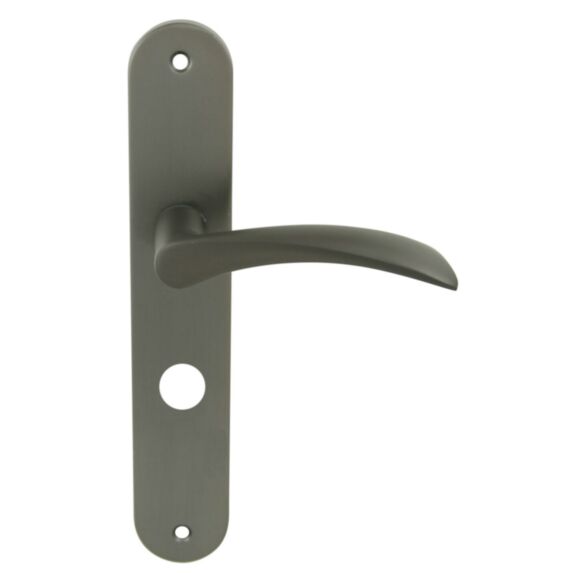 2 poignées de porte Romy entraxe 195 conda alu/acier gris foncé - INVENTIV
