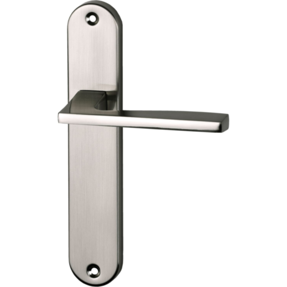 Poignée de porte Val entraxe 195 bec de cane nickel alu  - INVENTIV