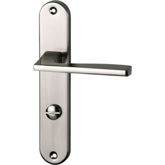 Poignée de porte Val entraxe 195 condamnation nickel alu  - INVENTIV