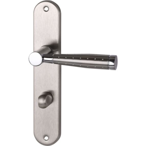 Poignée de porte Elio entraxe 195 condamnation nickel alu  - INVENTIV