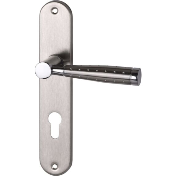 Poignée de porte extérieure Elio entraxe 195 cylindre nickel alu  - INVENTIV