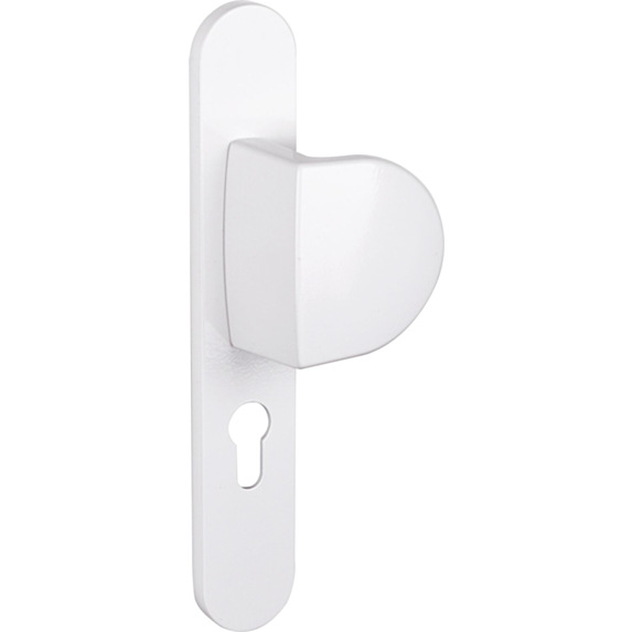 Poignée de porte extérieure palière Coline entraxe 195 blanc alu  - INVENTIV