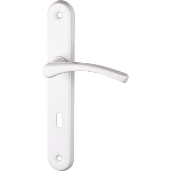 Poignée de porte Poly entraxe 195 clé blanc alu  - INVENTIV