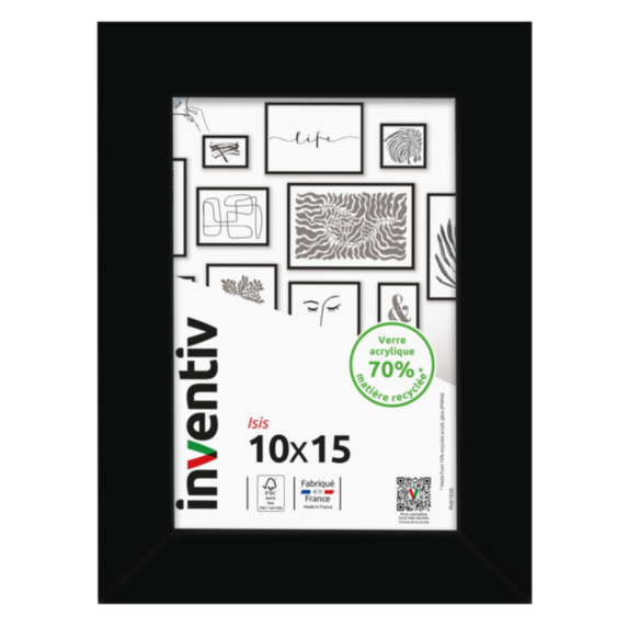 Cadre photo Isis noir 10x15cm - INVENTIV