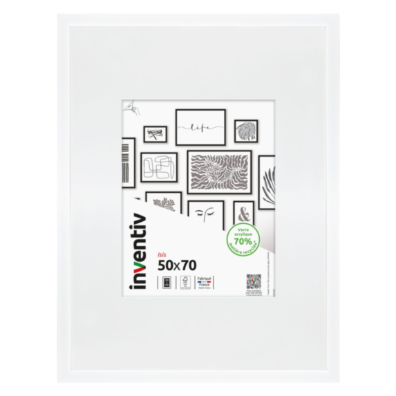 Cadre photo Isis blanc 50x70cm - INVENTIV