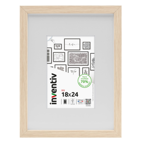 Cadre photo Isis naturel 18x24cm - INVENTIV