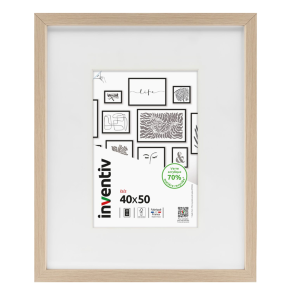 Cadre photo Isis naturel 40x50cm - INVENTIV