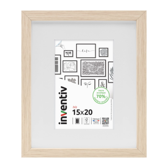 Cadre photo Isis naturel 15x20cm - INVENTIV
