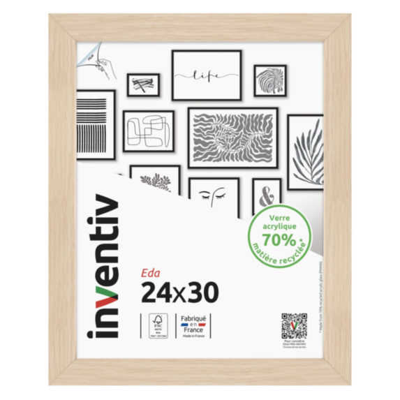 Cadre photo Eda naturel 24x30cm - INVENTIV
