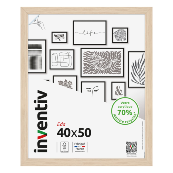 Cadre photo Eda naturel 40x50cm - INVENTIV