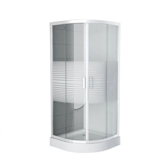 Paroi de douche accès angle circulaire Easy 195x80cm anti-calcaire