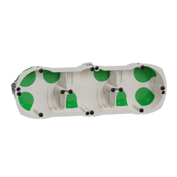 Boîtier d’appareil Multifix Air PP/TPE étanche 3 postes Ø67x40mm vert - SCHNEIDER ELECTRIC