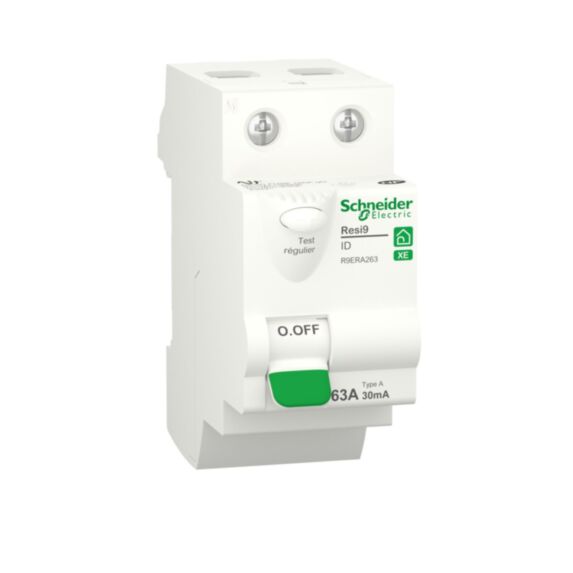 Interrupteur différentiel 2P 63A 30mA Type A Resi9 XE - SCHNEIDER ELECTRIC