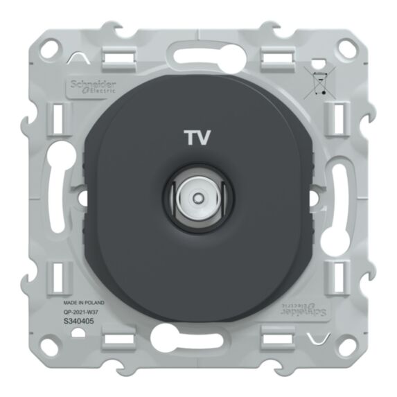 Prise tv à assembler Ovalis anthracite - SCHNEIDER ELECTRIC