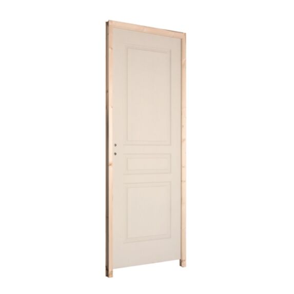 Bloc porte intérieur alvéolaire 204x83cm brut poussant gauche serrure clé - BALLAY
