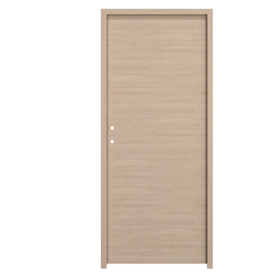 Bloc porte mélaminé chêne clair poussant droite 2040x830mm huisserie MDF 72x45mm - BALLAY