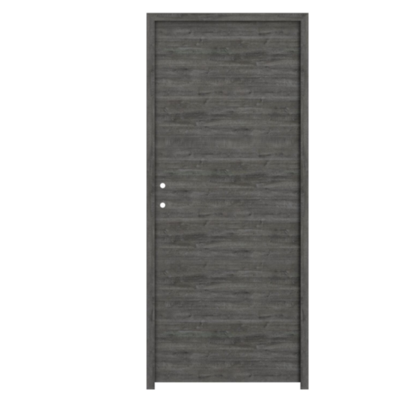 Bloc porte mélaminé anthracite poussant droit 73cm - BALLAY