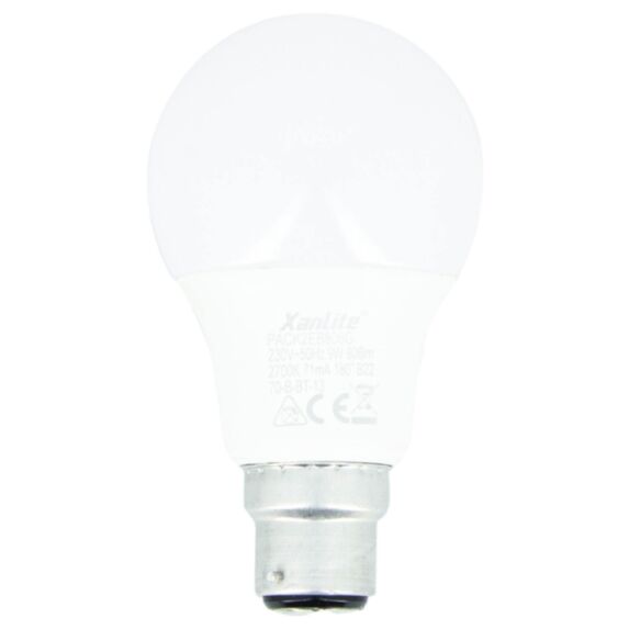 Lot de 2 ampoules LED A60 opaques culot B22 806L 2700K blanc chaud - XANLITE