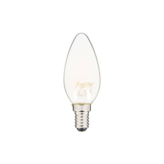 Ampoule Filament LED Flamme opaque culot E14 blanc neutre 4000K 806 L - XANLITE