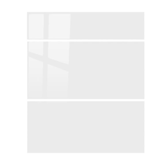 Façade Klar blanc brillant 713x600 3 tiroirs - RBSISTEMS