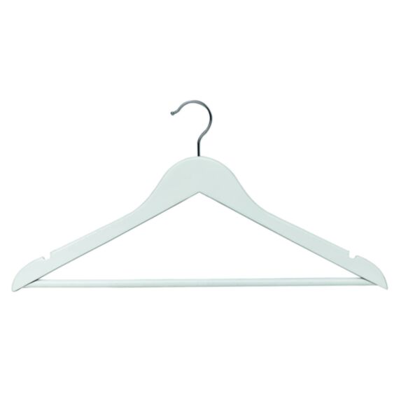 Set de 3 cintres bois naturel blanc - DECO SYSTEM