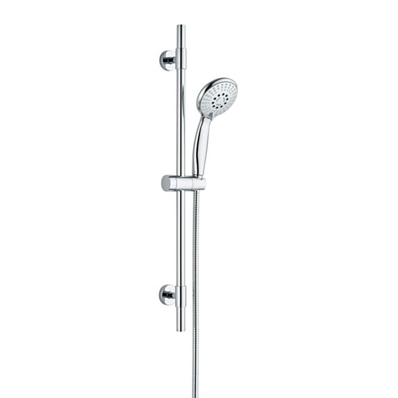 Kit barre de douche 3 jets chrome