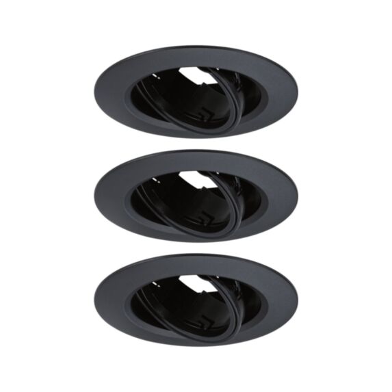 3 anneaux pivotants pour luminaires encastrés GU10 10W noir - PAULMANN