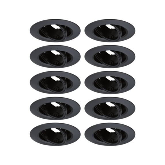 Encastré GU10 orientable Ø90mm x10 max.10W noir - PAULMANN