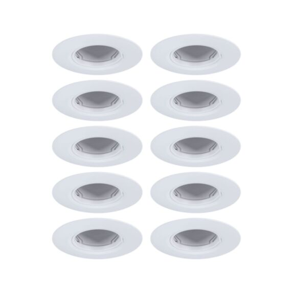 10 spots LED encastrés fixes ronds GU10 blanc 10W - PAULMANN