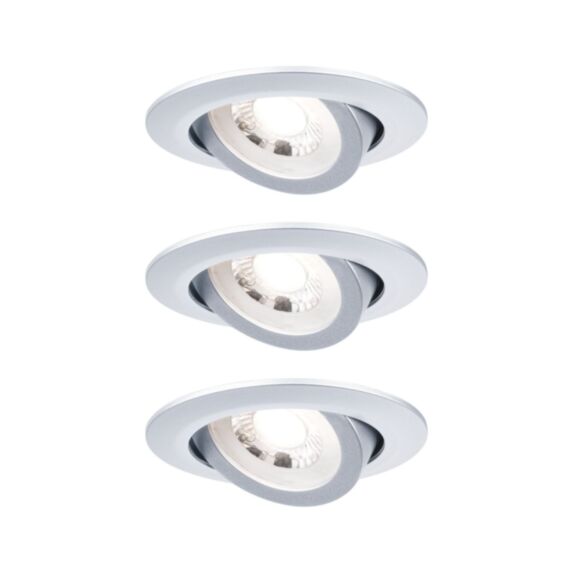 Encastré orientable 70° D.82mm LED intégrée x3 4,8W 580lm 3000K chrome 230V - PAULMANN