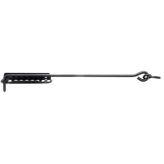 Crochet crémaillère + platine d'arrêt ajustable Ø8mm 40cm noir - ALBERTS