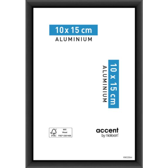 Cadre photo Accent Aluminium Noir 10x15cm - NIELSEN