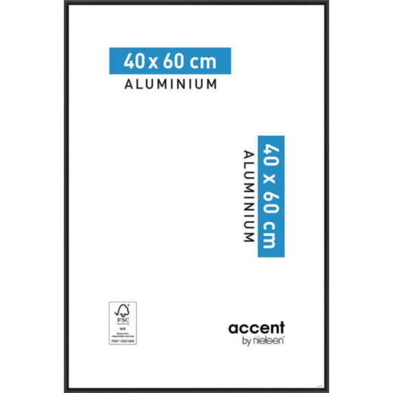 Cadre photo Accent Aluminium Noir 40x60cm - NIELSEN