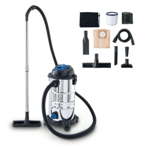 Aspirateur eau/poussière VC30 Premium Acier inoxydable 30L - SCHEPPACH