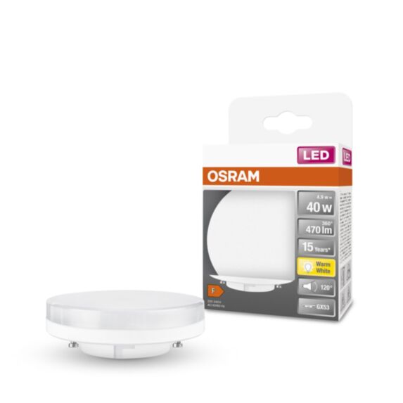 Ampoule GX53 LED verre dépoli 4,9W=40 GX53 chaud