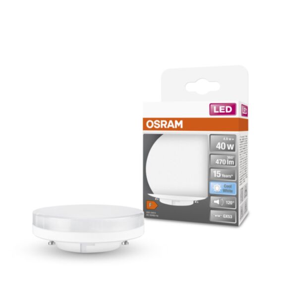 Ampoule GX53 LED verre dépoli 4,9W=40 GX53 froid