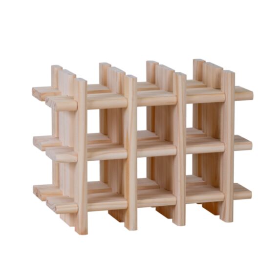 Casier 9 bouteilles Pin massif Brut L43,4xH,32,5xP22cm - LUSIMAT