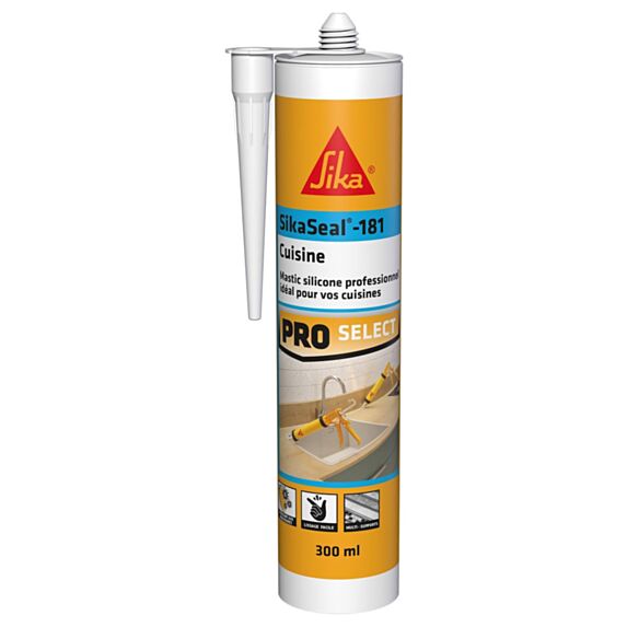 Mastic silicone Cuisine SikaSeal-181 Noir 300ml - SIKA