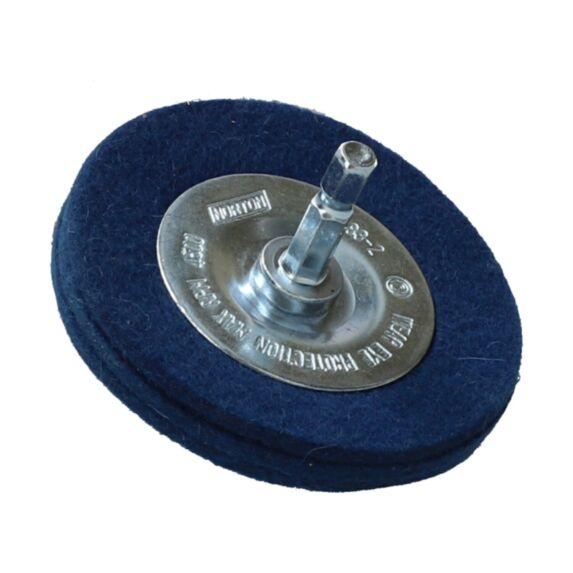 Roue de polissage Ø75mm feutrine/acier pour perceuse - NORTON