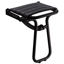 Siege De Douche Mural Escamotable Pied Aluminium Noir Mat