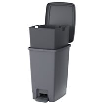 Poubelle de cuisine Bucket Bin 30L gris + seau - SUNDIS