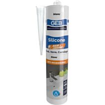 Mastic silicone Bain & Cuisine 310ml blanc - GEB