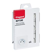 6 prises électriques 2 pôles + Terre Neptune - LEGRAND