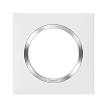 Plaque 1 poste Dooxie blanc bague effet chrome 87x87x10mm - LEGRAND