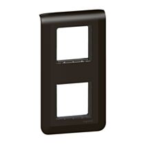 Plaque + Support Mosaic Composable 2x2 Modules Vertical Entraxe 71mm Noir